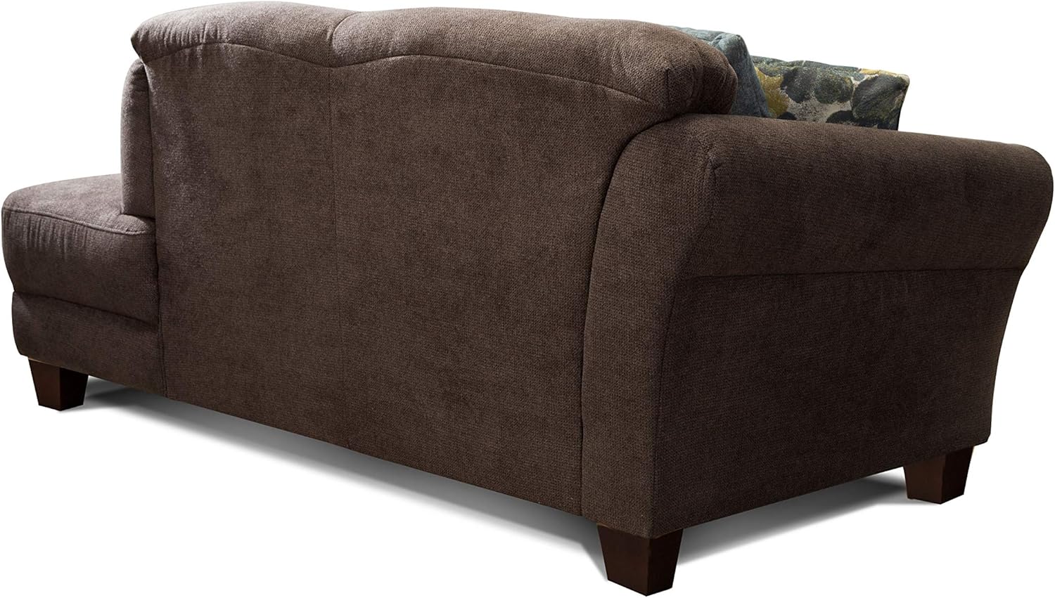 CAVADORE Recamiere Gootlaand / Große Recamiere im Landhausstil / Mit Federkern-Polsterung / Armteil links / 194 x 91 x 84 / Espresso / Füße: Buche antik