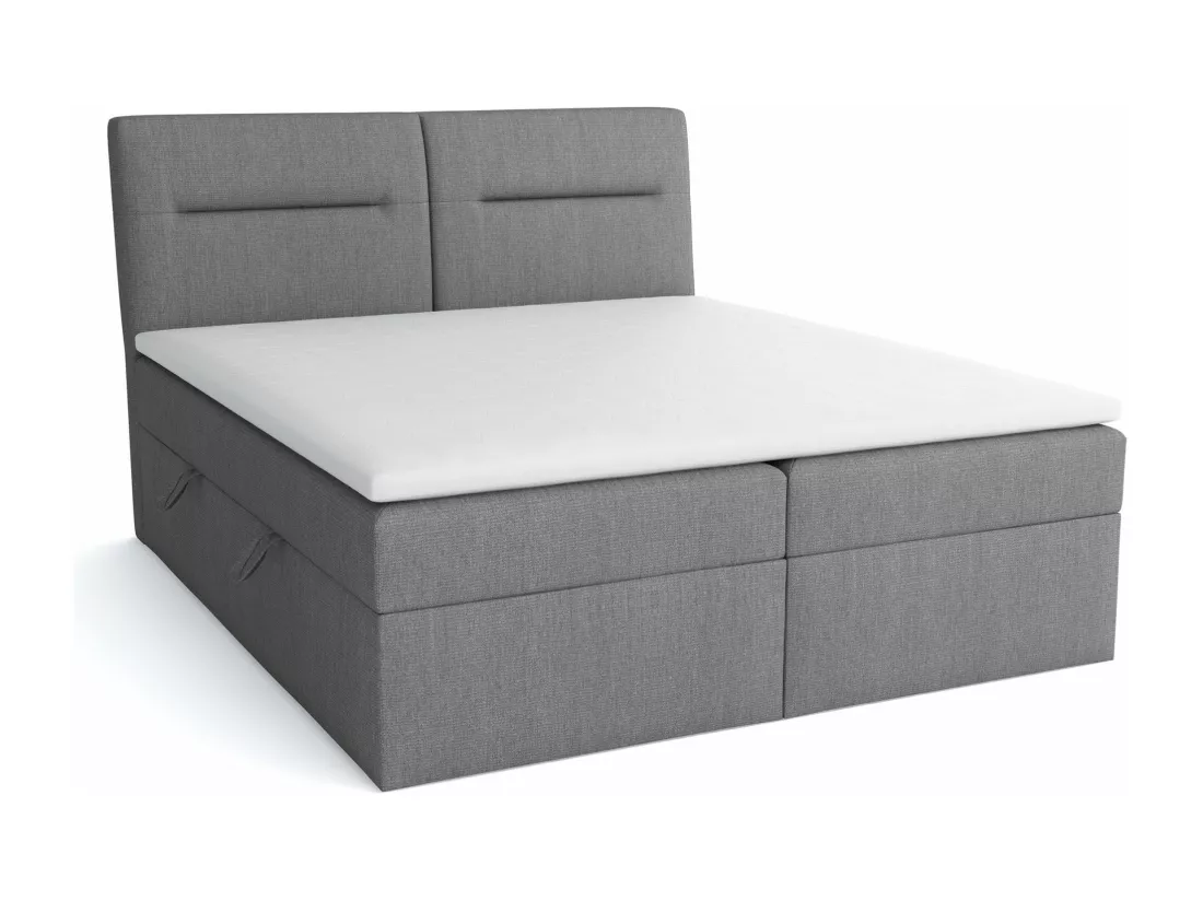 LE LIT BOXSPRING Moderno avec coffres de lit et surmatelas, en tissu Soro 93 (gris colombe), 160x200 cm.