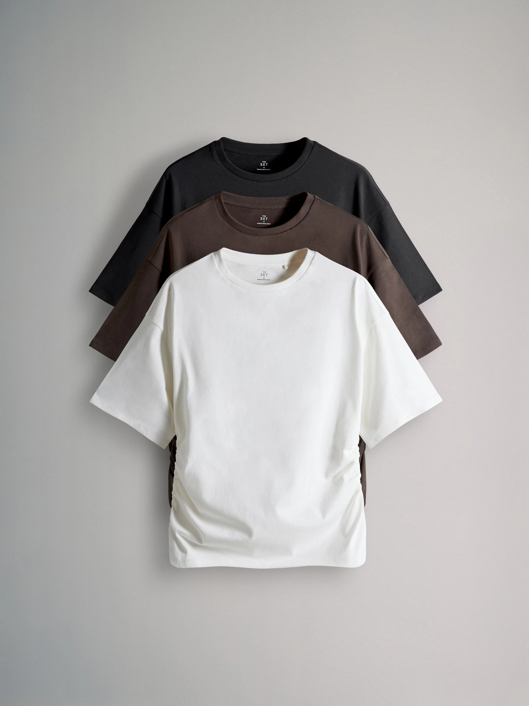 The Set 3 Pack Ruched Short Sleeve T-Shirts