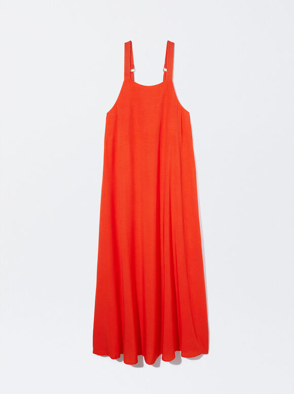 Vestido longo de alças finas - Laranja