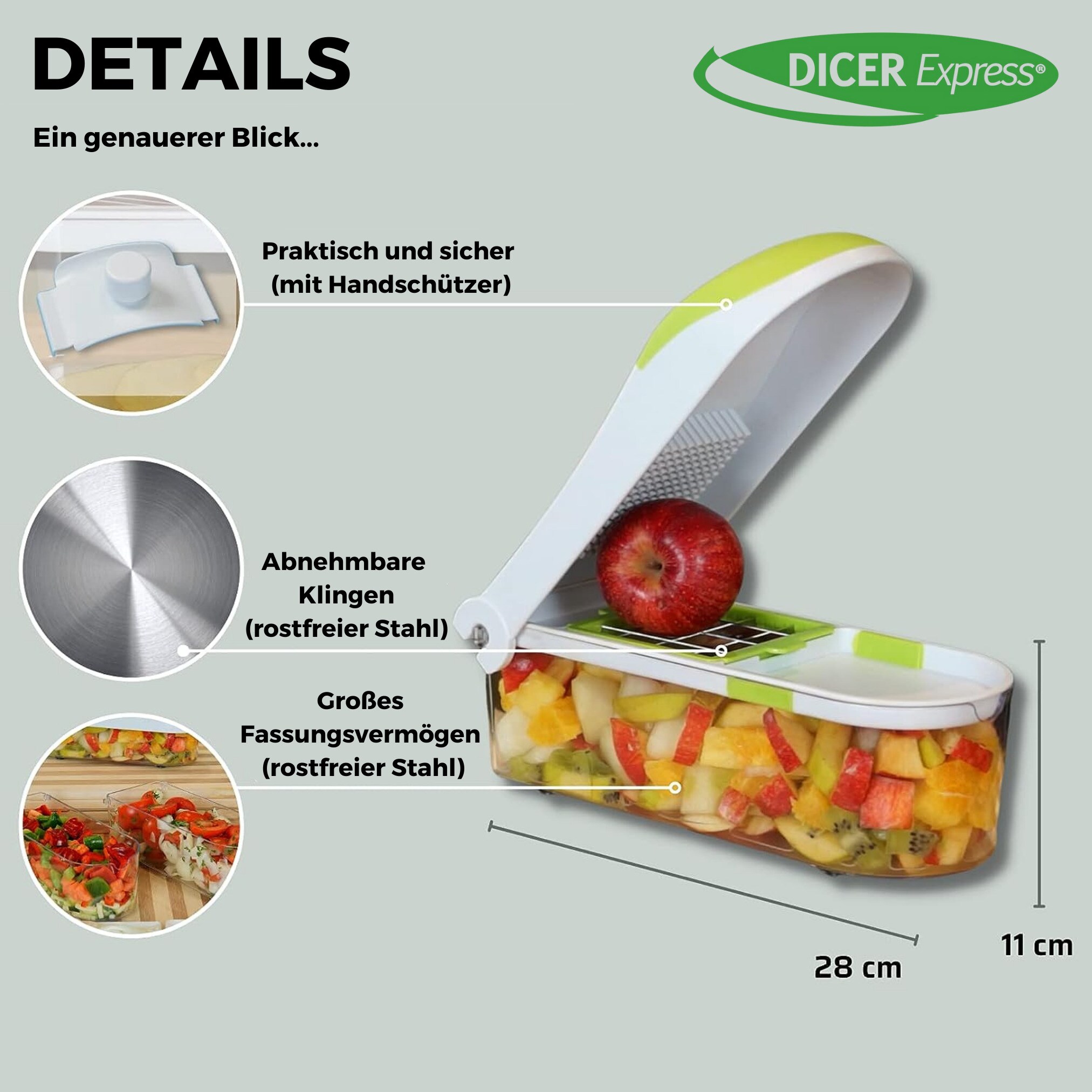 Best Direct® Gemüseschneider und Obstschneider Dicer Express