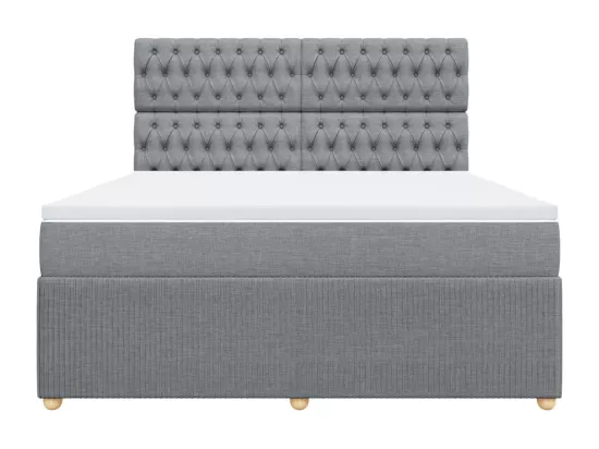 Sommier à lattes de lit avec matelas Gris clair 180x200cm Tissu