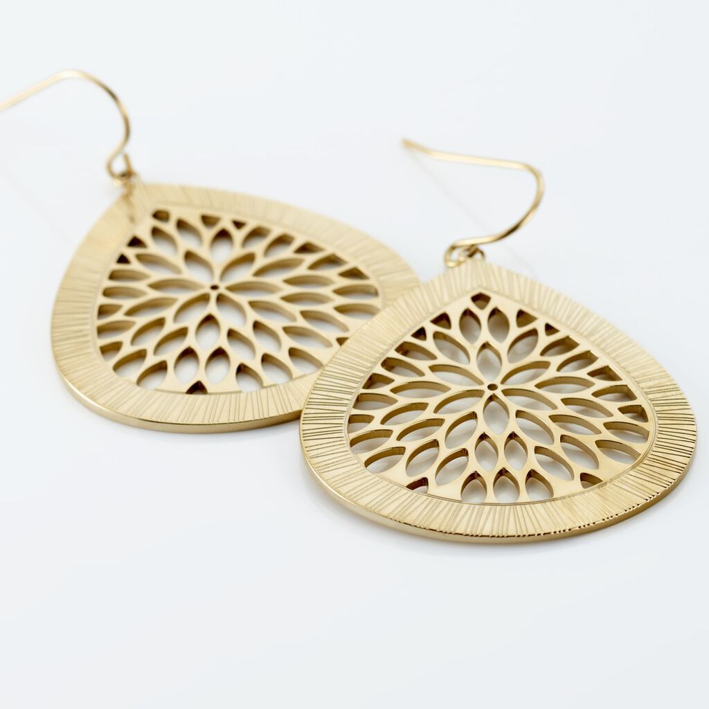 Boucles D'oreilles Pendantes Acier Doré Iwona