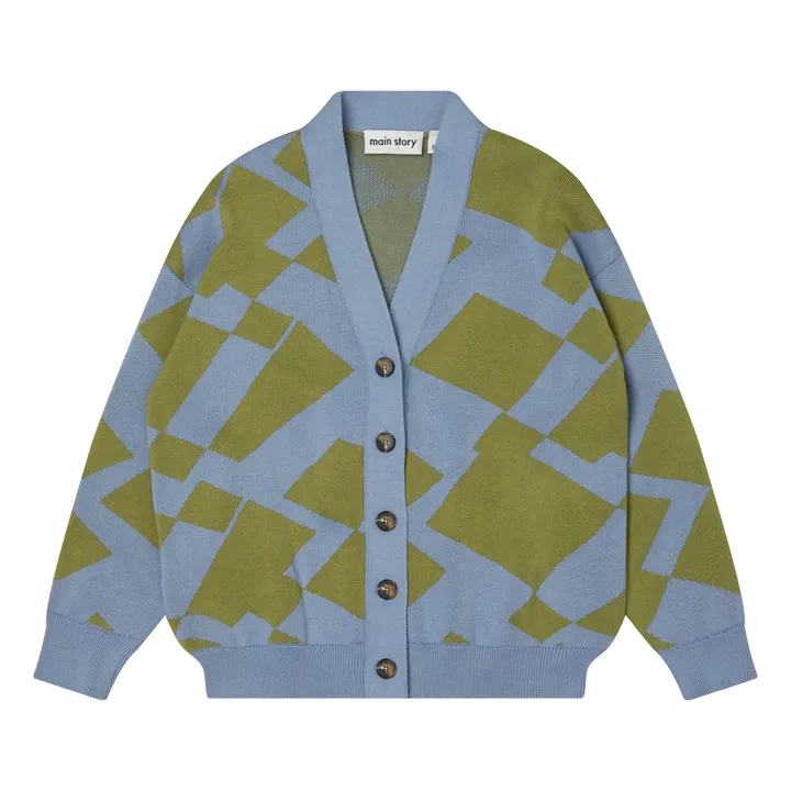 Main Story Gilet Jacquard Coton Bio | Bleu