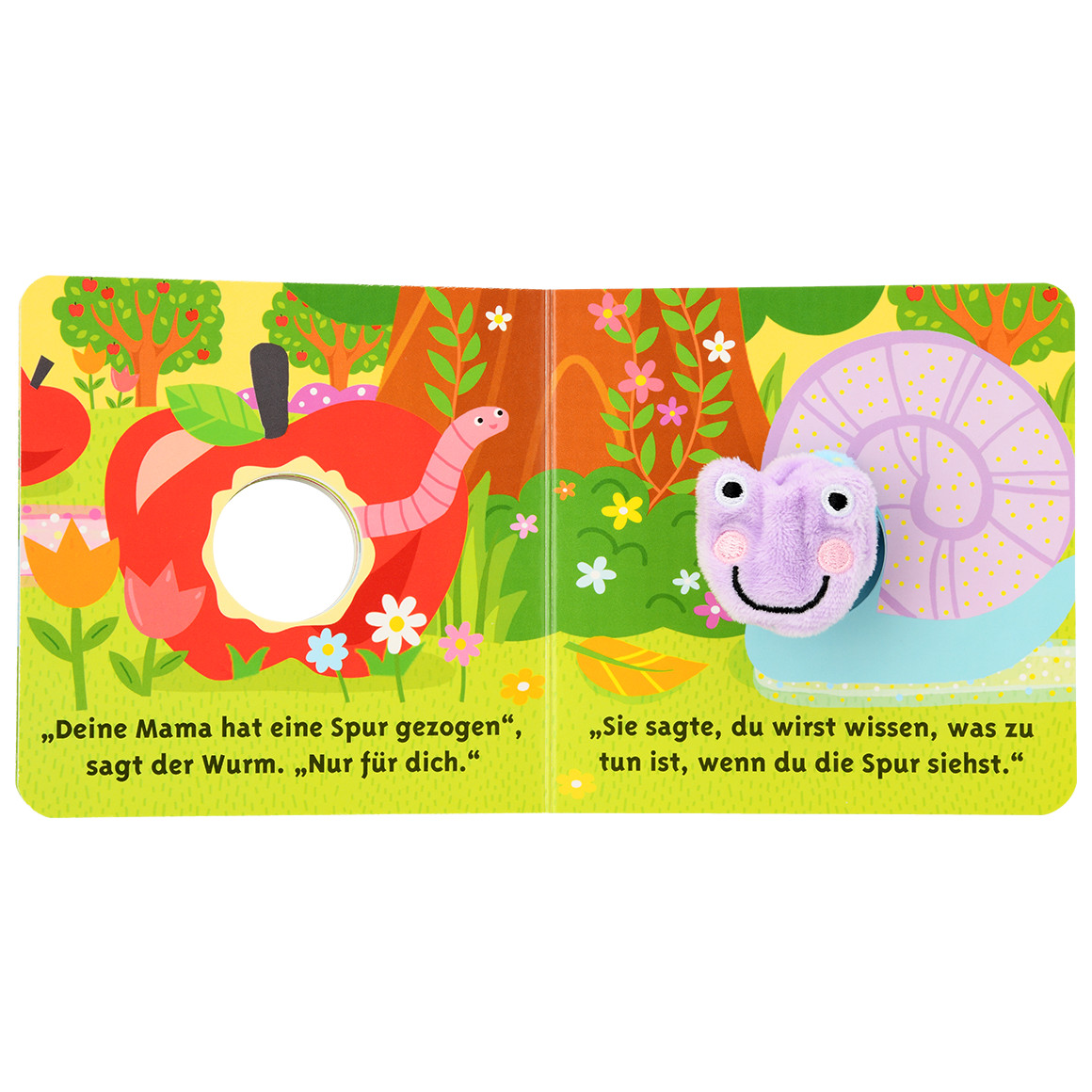 Topomini Baby Fingerpuppenbuch Die kleine Schnecke flieder / bunt