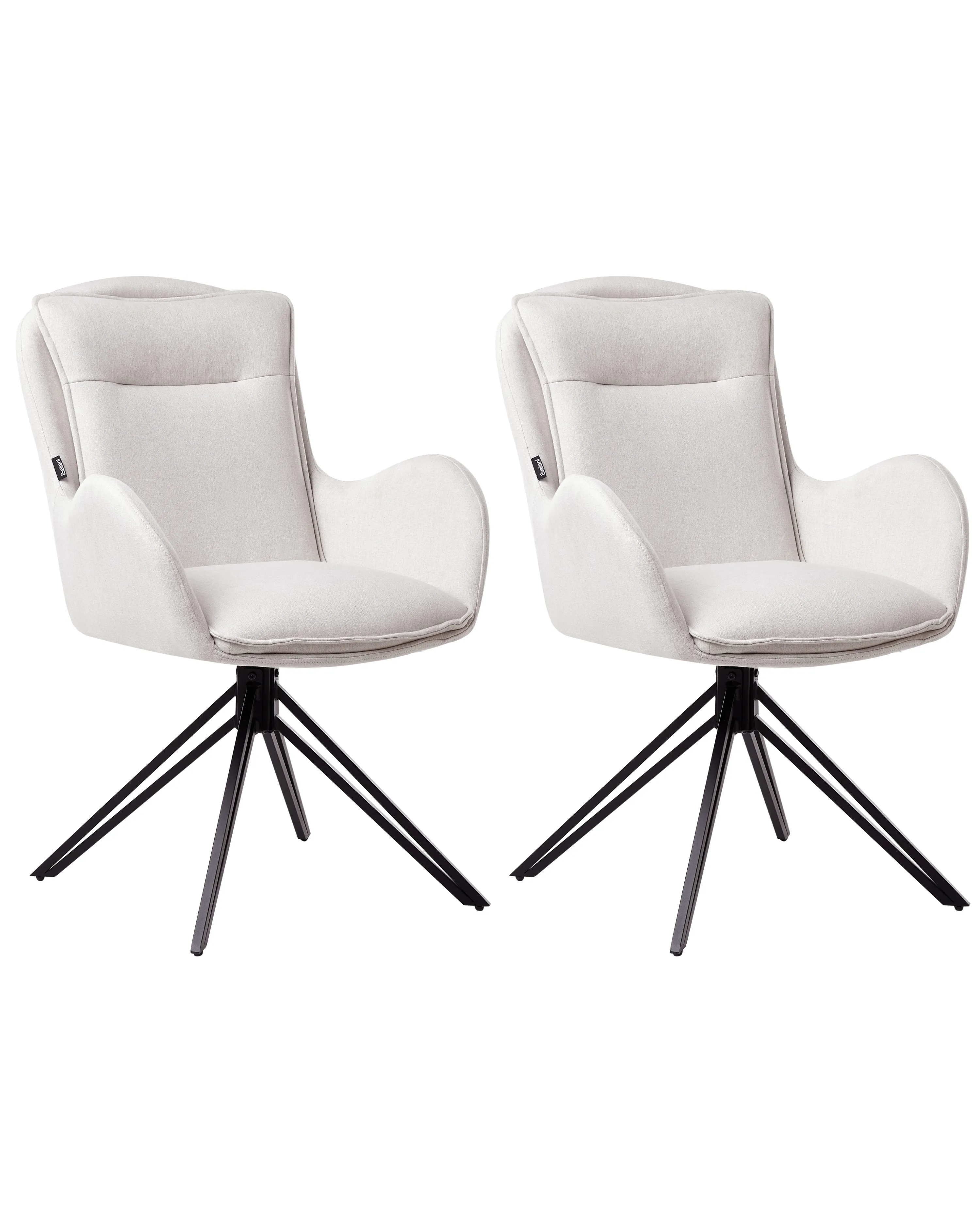 Set van 2 eetkamerstoelen draaibaar AVELAR Lichtbeige