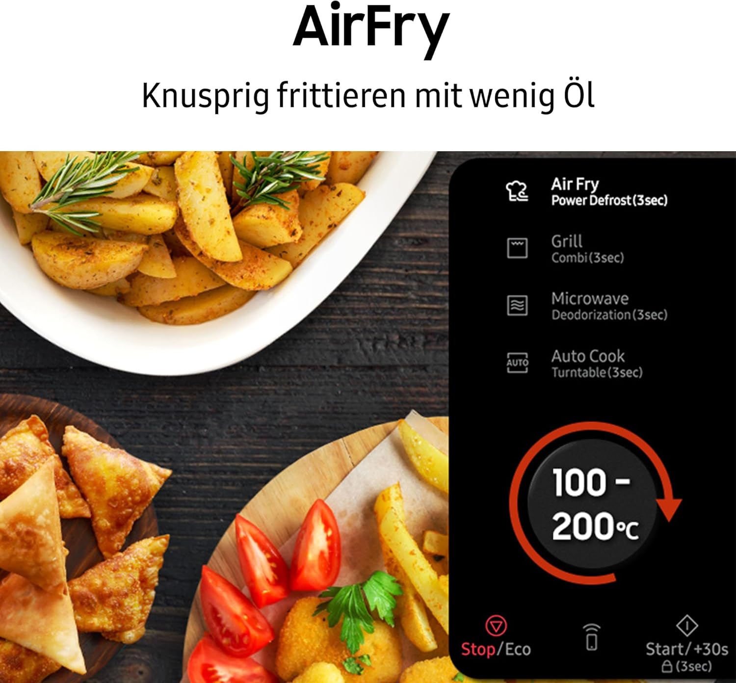 MC32DB7746KDE1 Bespoke Mikrowelle mit Grill und Heißluft, 32 l, 900 W, Smart Control, AirFry, Power Defrost, Healty Steam, Clean Navy