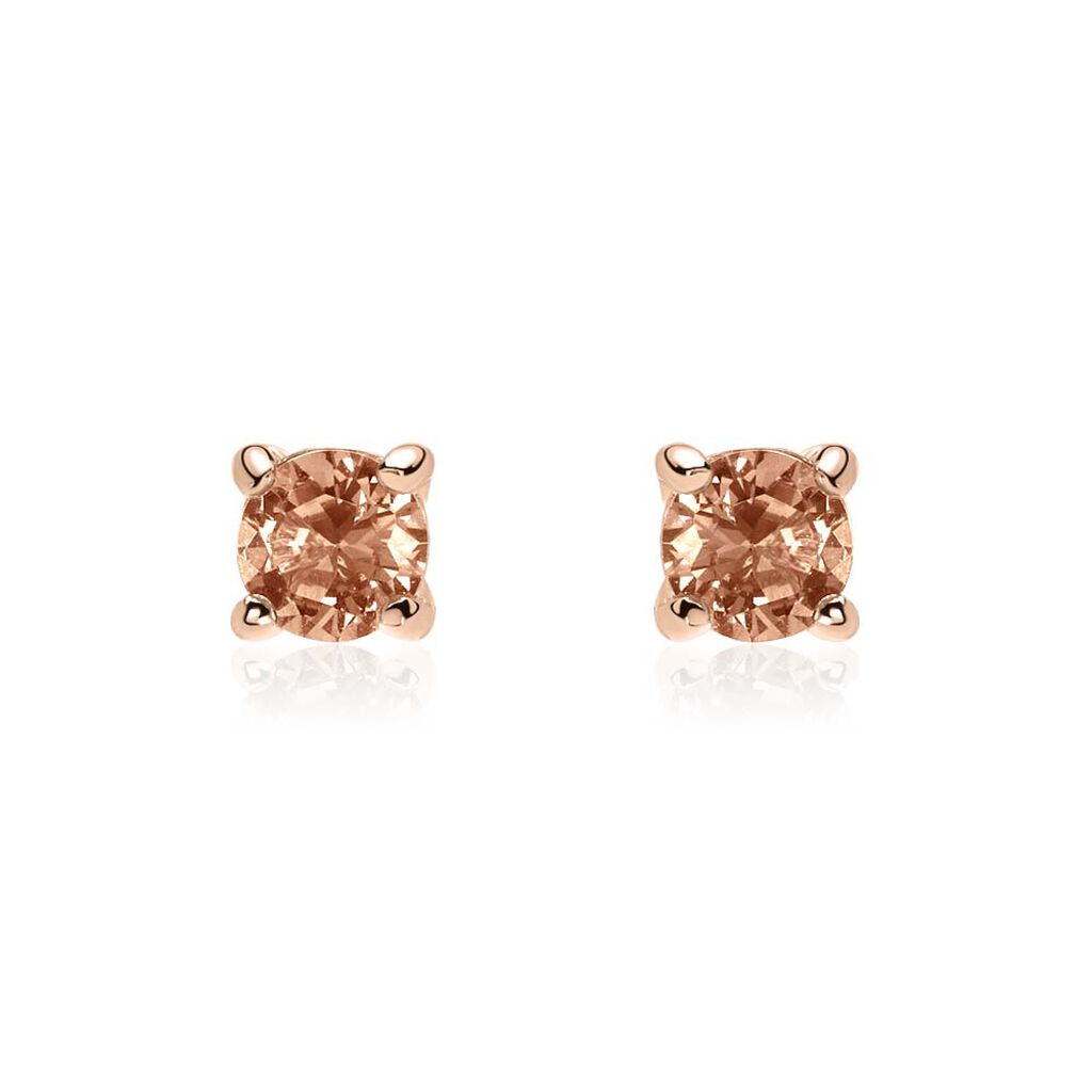 Boucles D'oreilles Puces Rio Argent Rose Oxyde