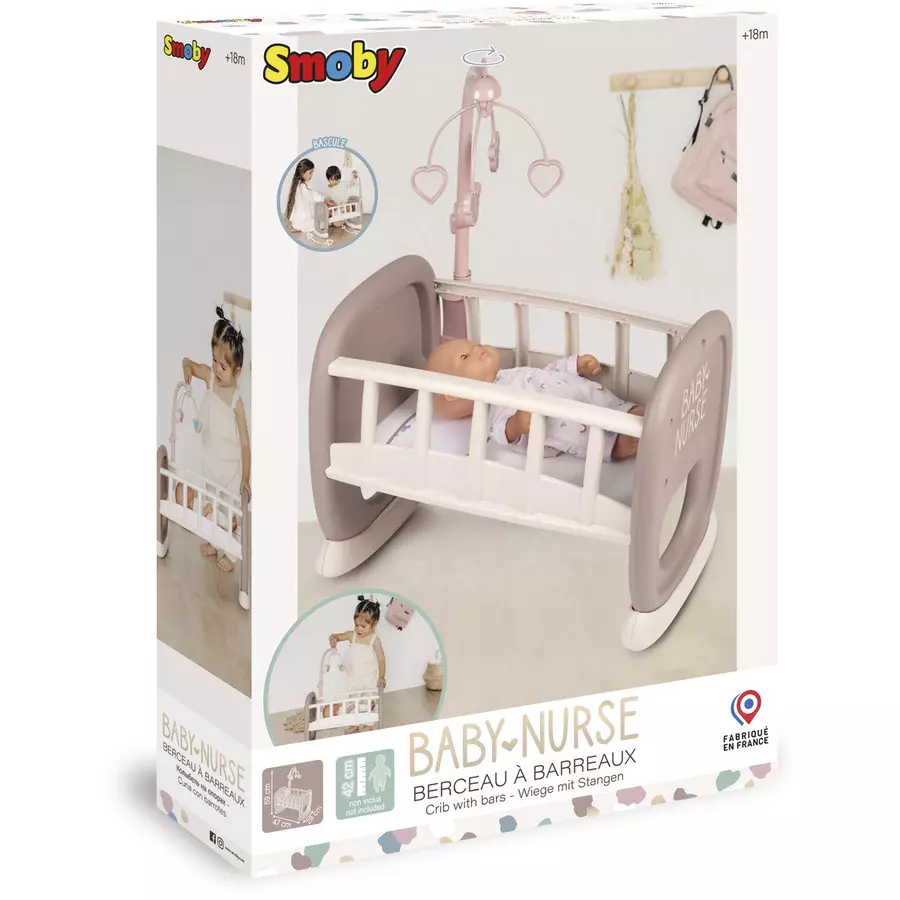 Smoby Baby Nurse Puppenwiege mit Mobile