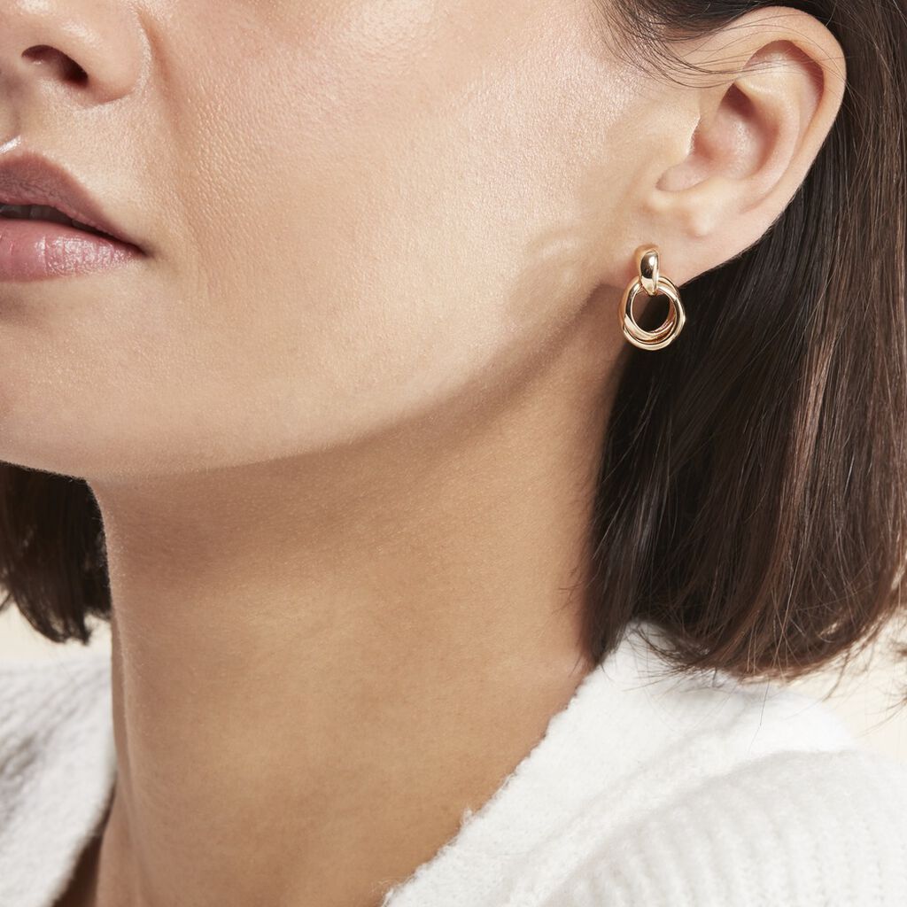 Boucles D'oreilles Pendantes Plaqué Or Jaune Alfonsina