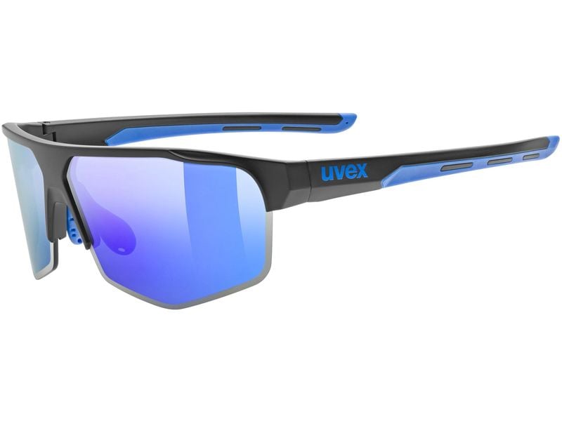 uvex Sportbrille Axos Set, S3 / S0 Black matt/Mirror blue Sportbrille