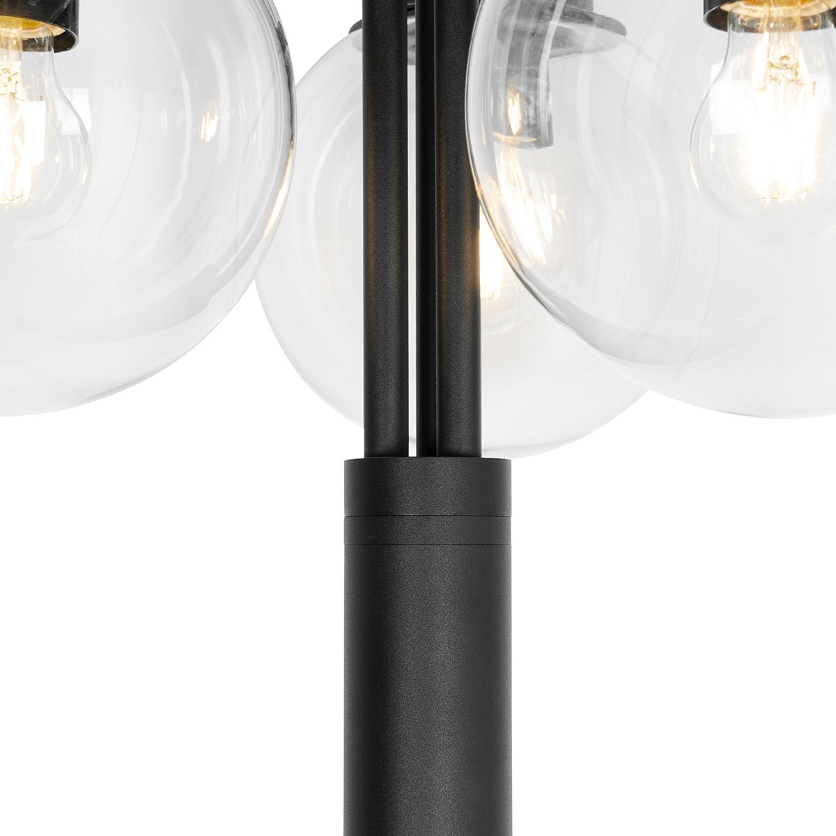 Lantaarn zwart met helder glas 200 cm 3-lichts IP44 - Sfera