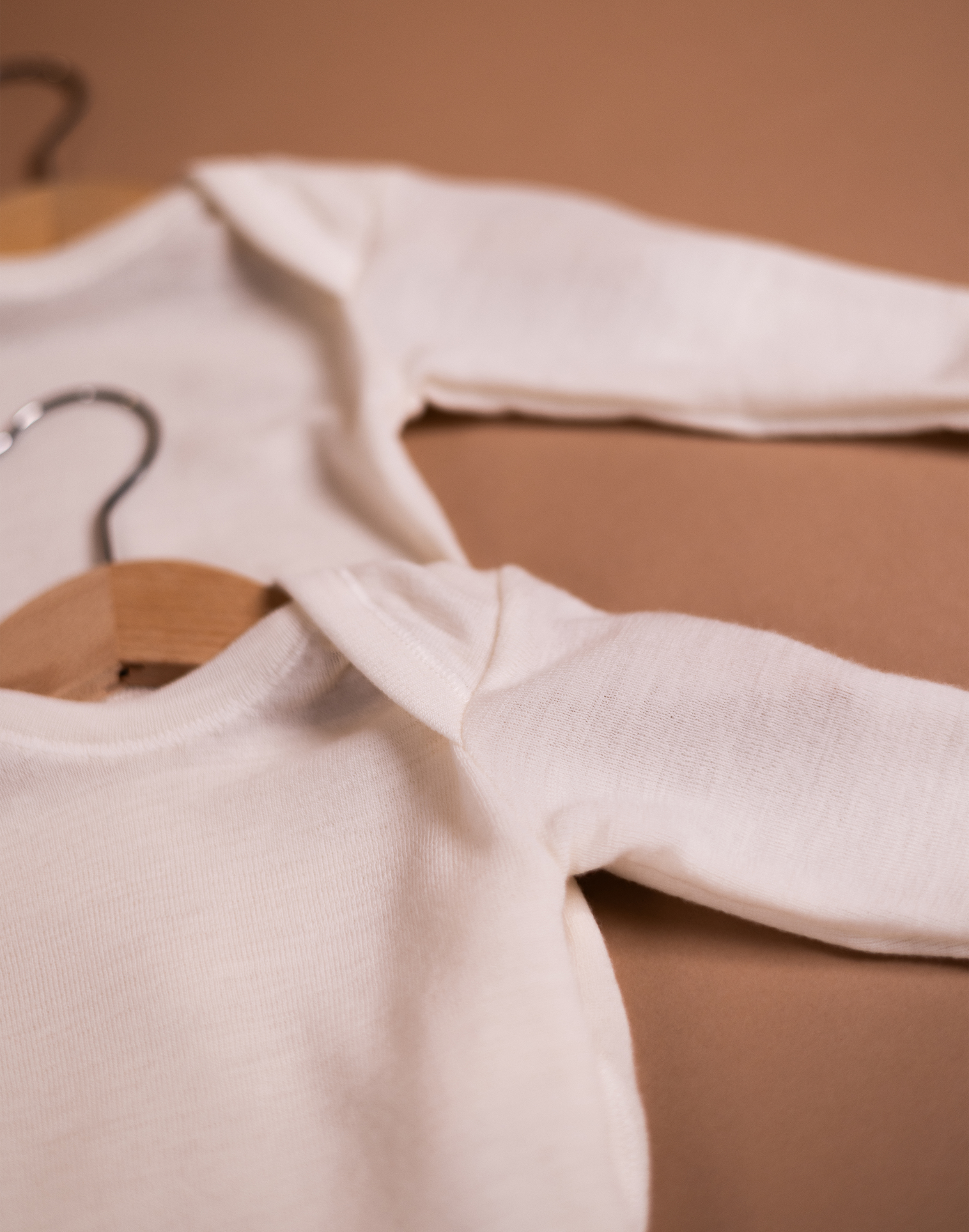 Romper met lange mouw van merinowol voor baby's (2 stuks)