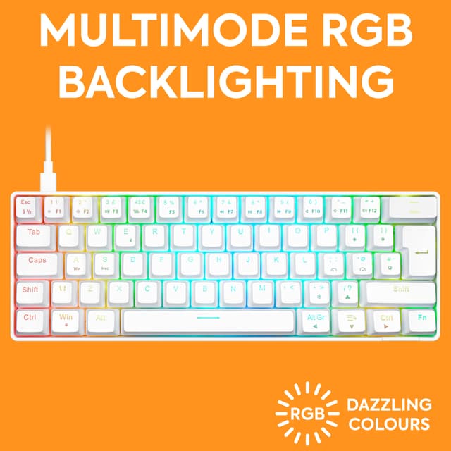 NOS C-450 Mini PRO RGB gaming-tastatur (hvid)
