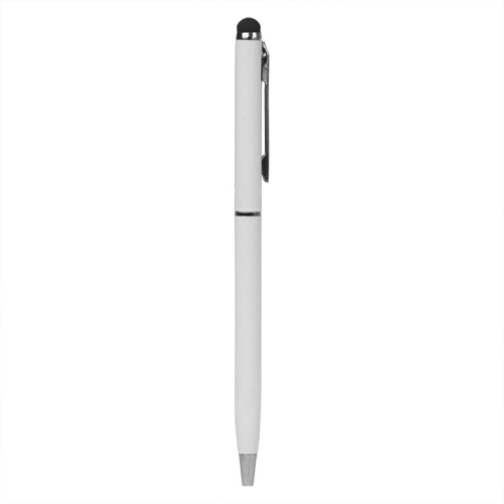 2in1 Universal Display Alu Stylus Touch Pen   Kugelschreiber - Weiss