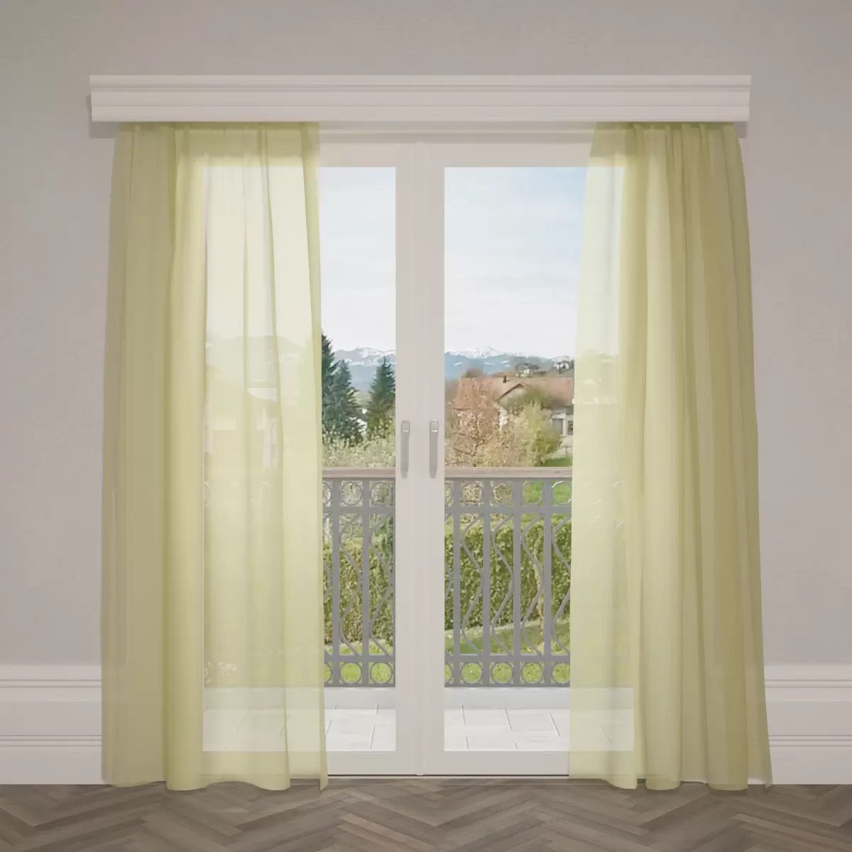 Tagvorhang Voile Gelb