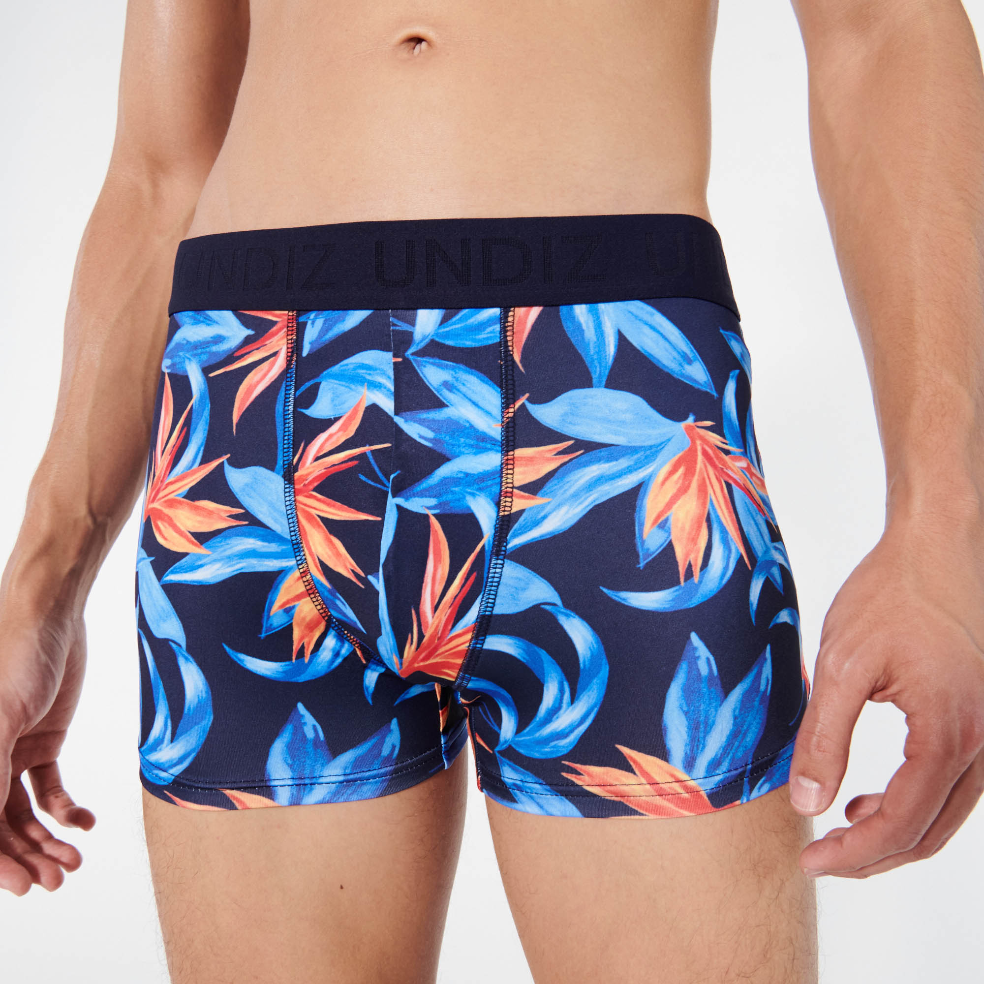 Boxer à motifs tropical en microfibre