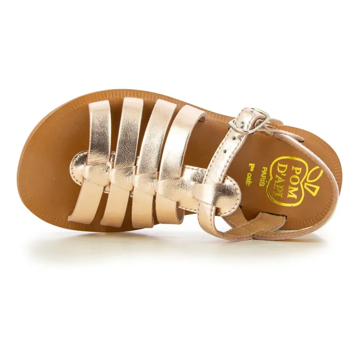 Pom d'Api Sandales Plagette Strap | Or