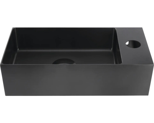 Verschil Handwasbak HURA L 40 x 22 cm Materiaal roestvrij staal Gun Metal 38.101.86