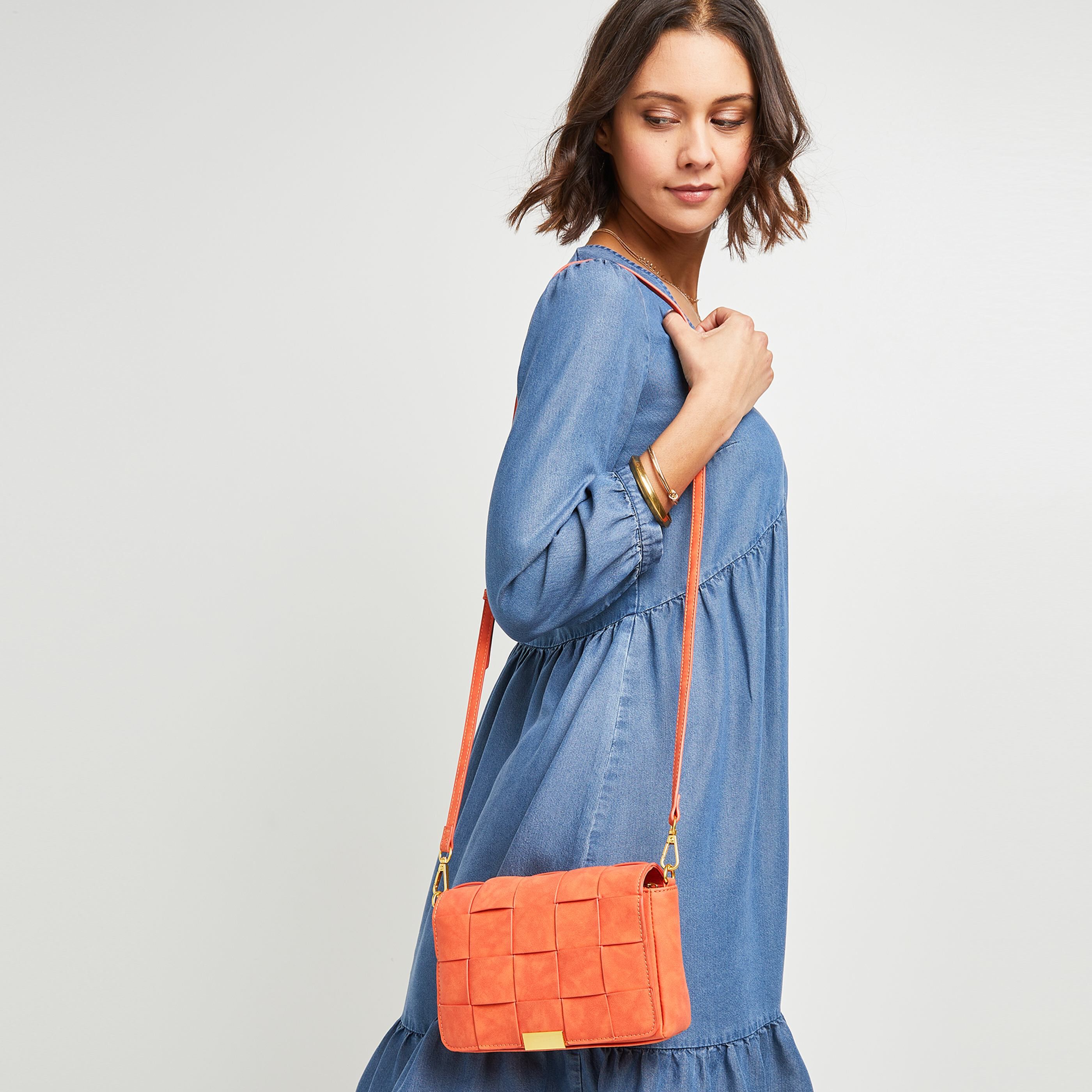 Sac à rabat matelassé - ORANGE