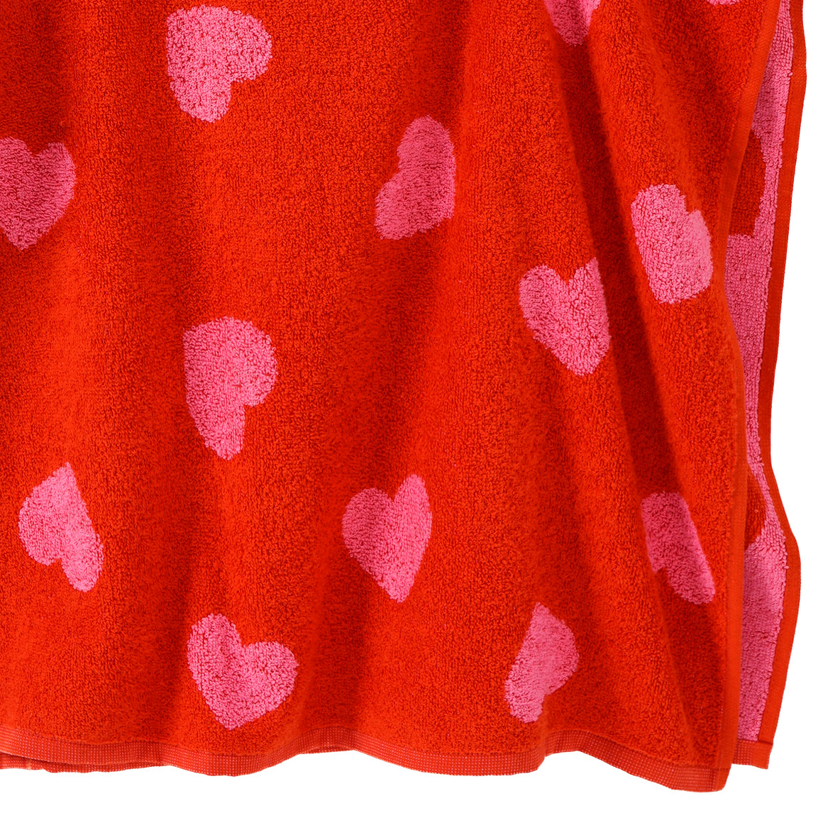 Famy Badeponcho mit Herz-Allover rot