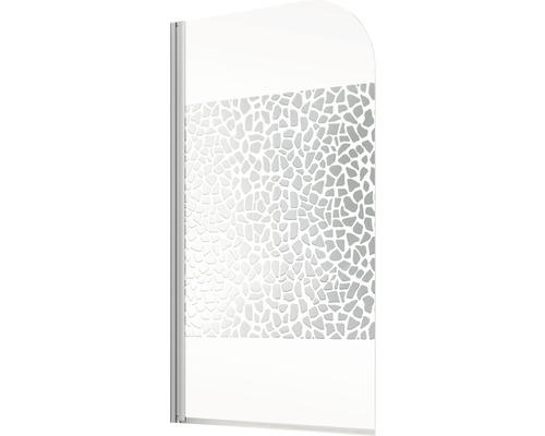 Badwand, 1-delig, SCHULTE Komfort, 80 x 140 cm, glasdecor terrazzo, profielkleur aluminium, D1650 01 29 140