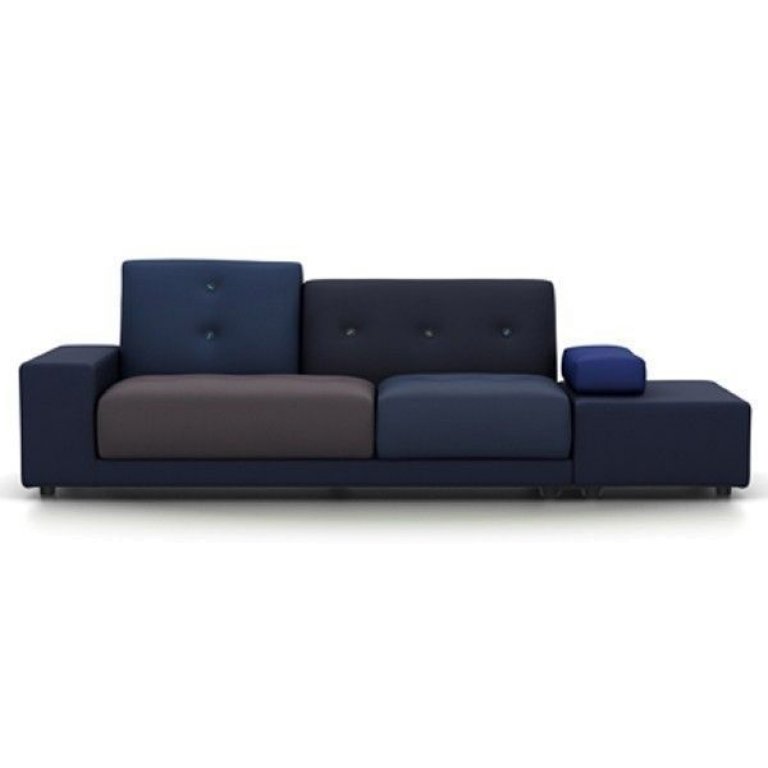 Vitra Polder bank blauw armleuning links