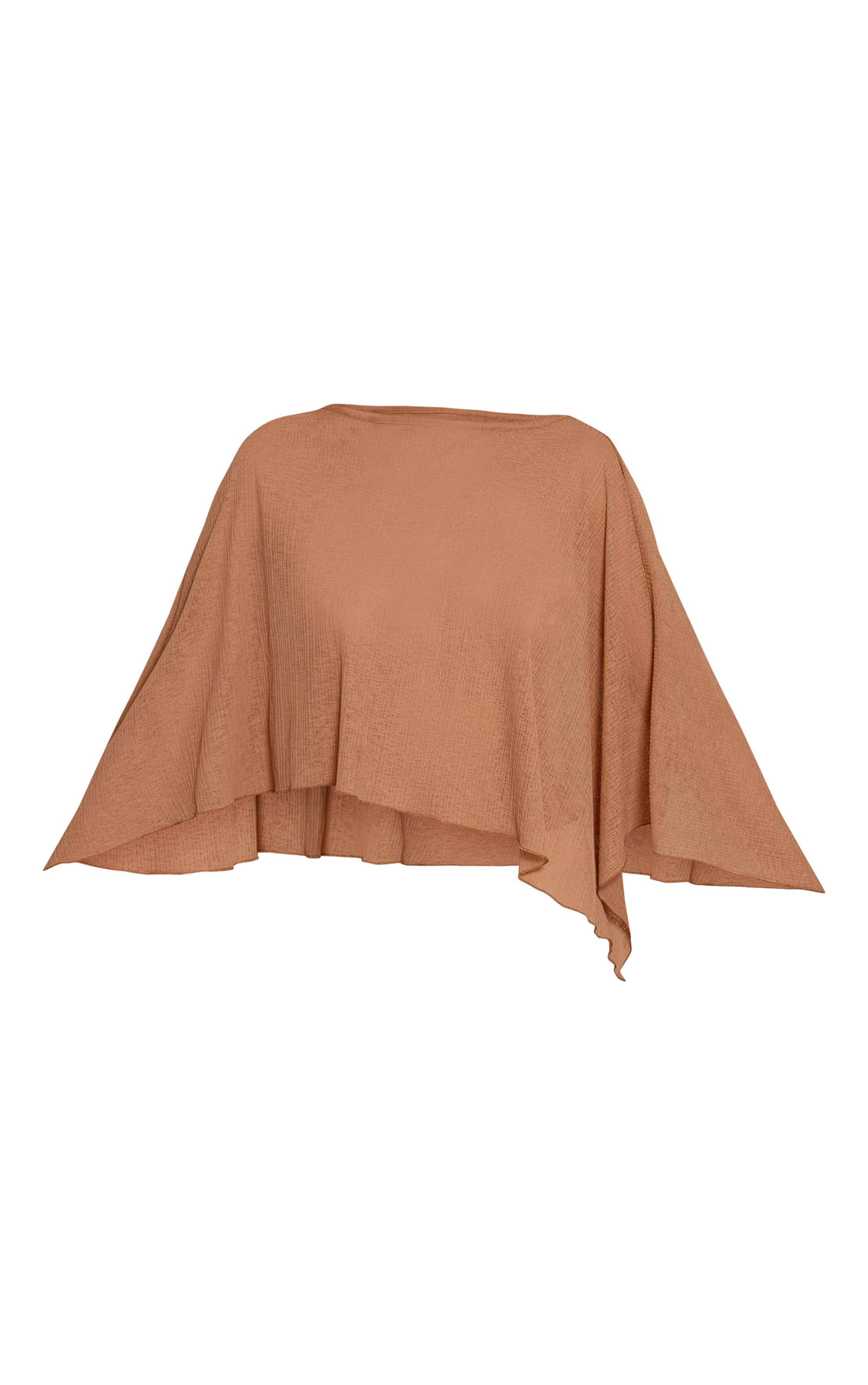Marron Haut Long Drapé Asymétrique En Tencel