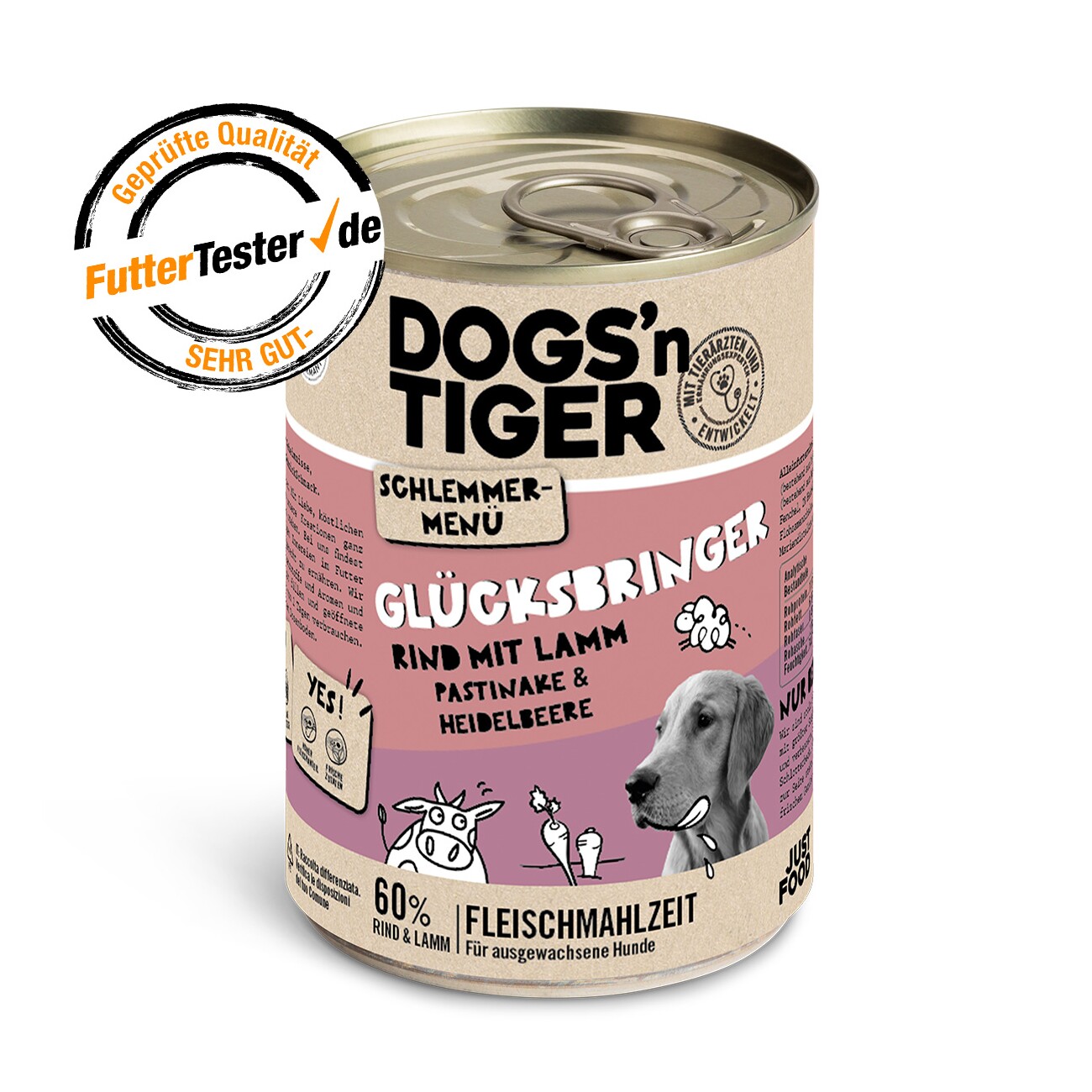Dogs'n Tiger Glücksbringer Rind & Lamm 6x400 g