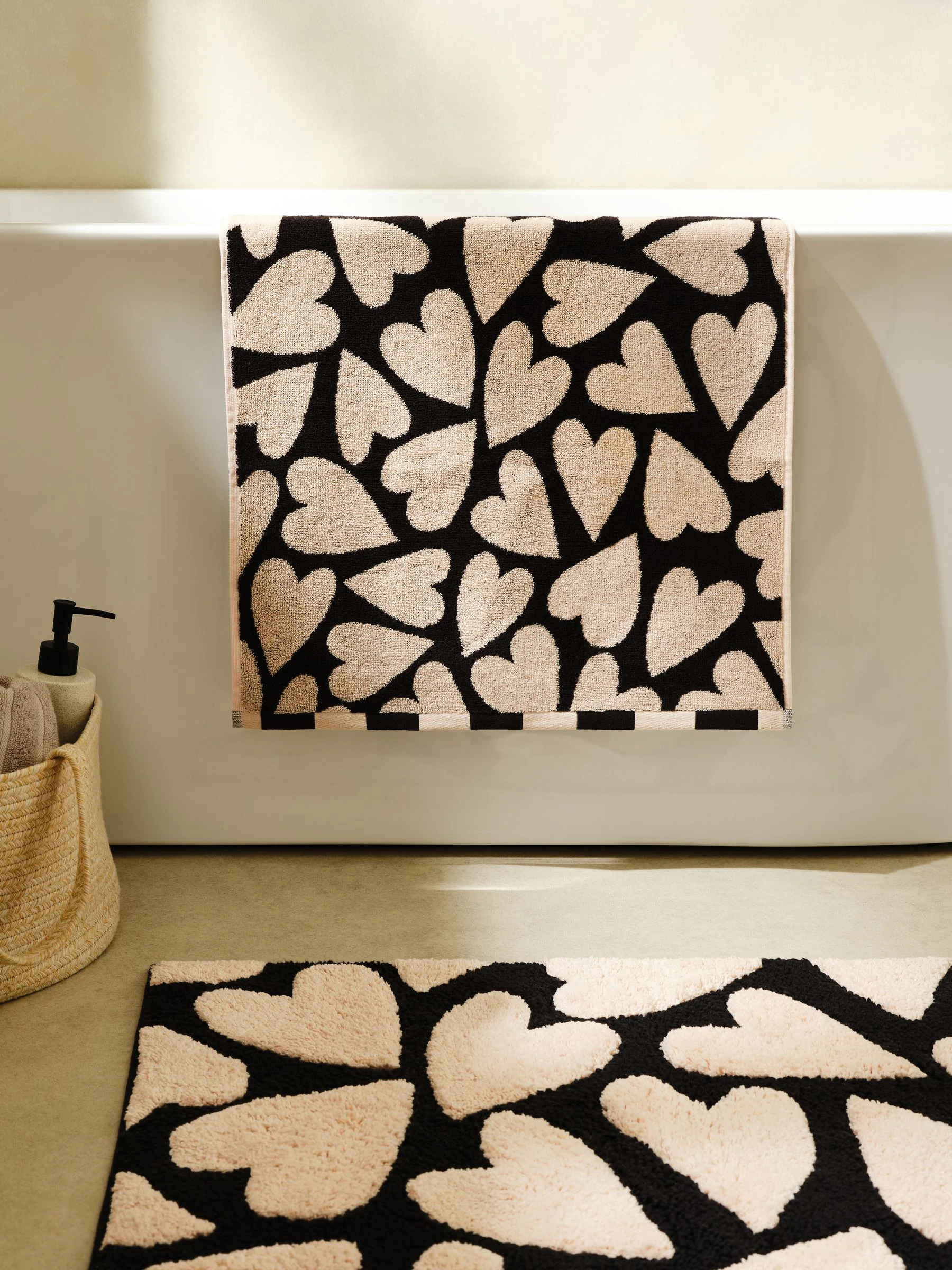 Heart Print 100% Cotton Towel