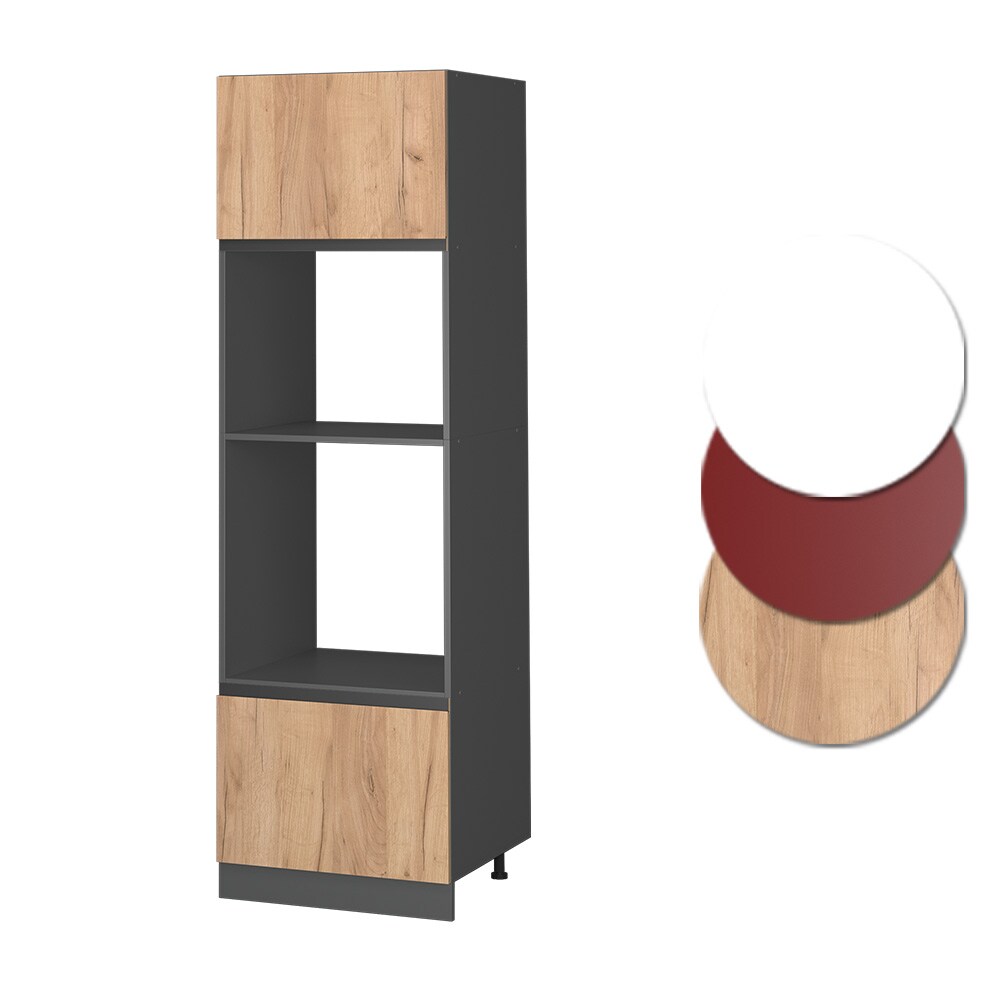 Vicco Mikrowellenschrank Küchenschrank Küchenmöbel R-Line J-Shape Anthrazit Eiche 60 cm modern