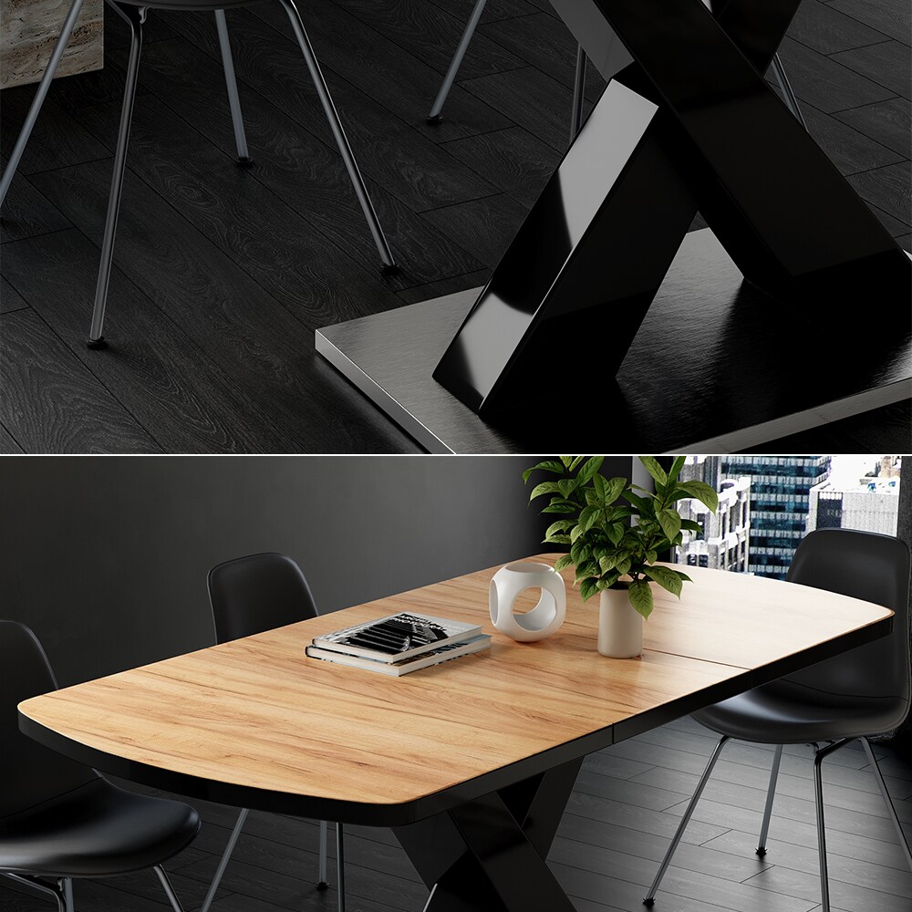 Vicco Esstisch Chinto Eiche Schwarz 120 x 80 cm