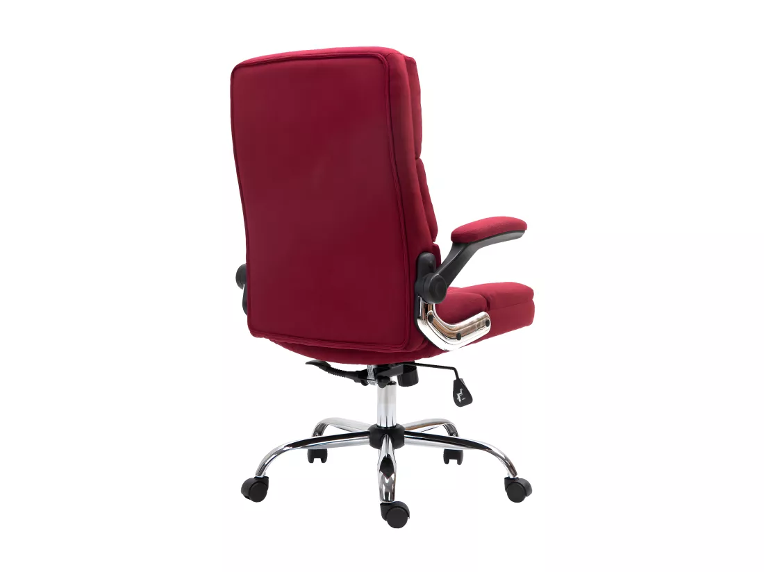 Chaise de bureau MCW-J21, tissu/textile rouge-vin