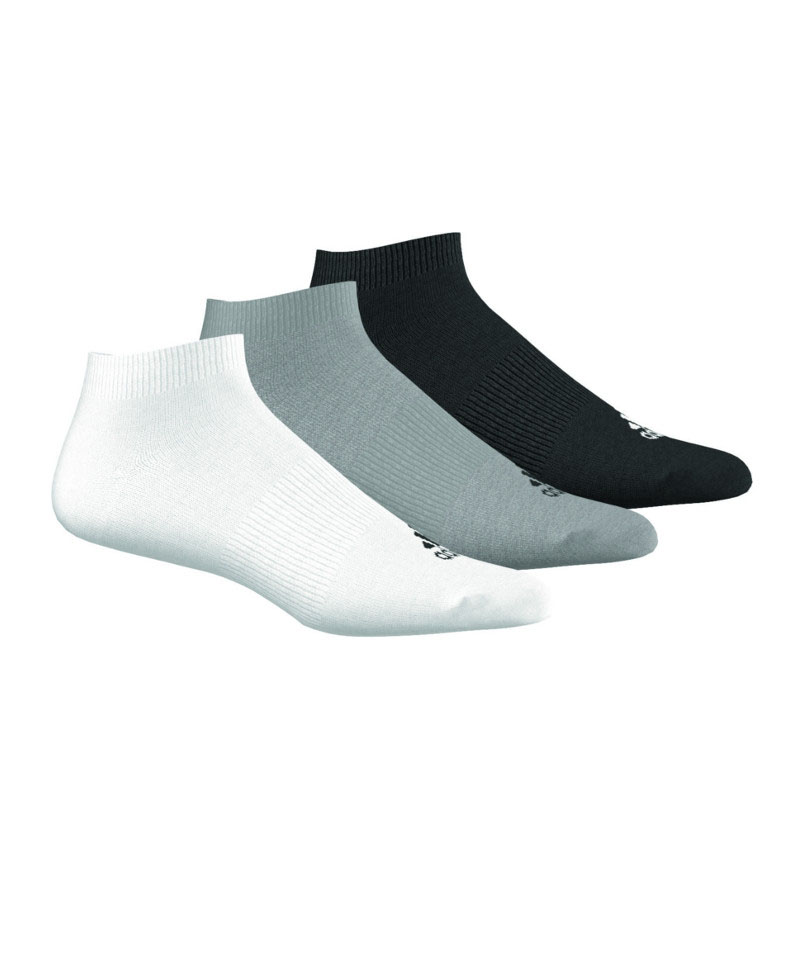 adidas Performance No-Show Socks 3 P Schwarz Grau