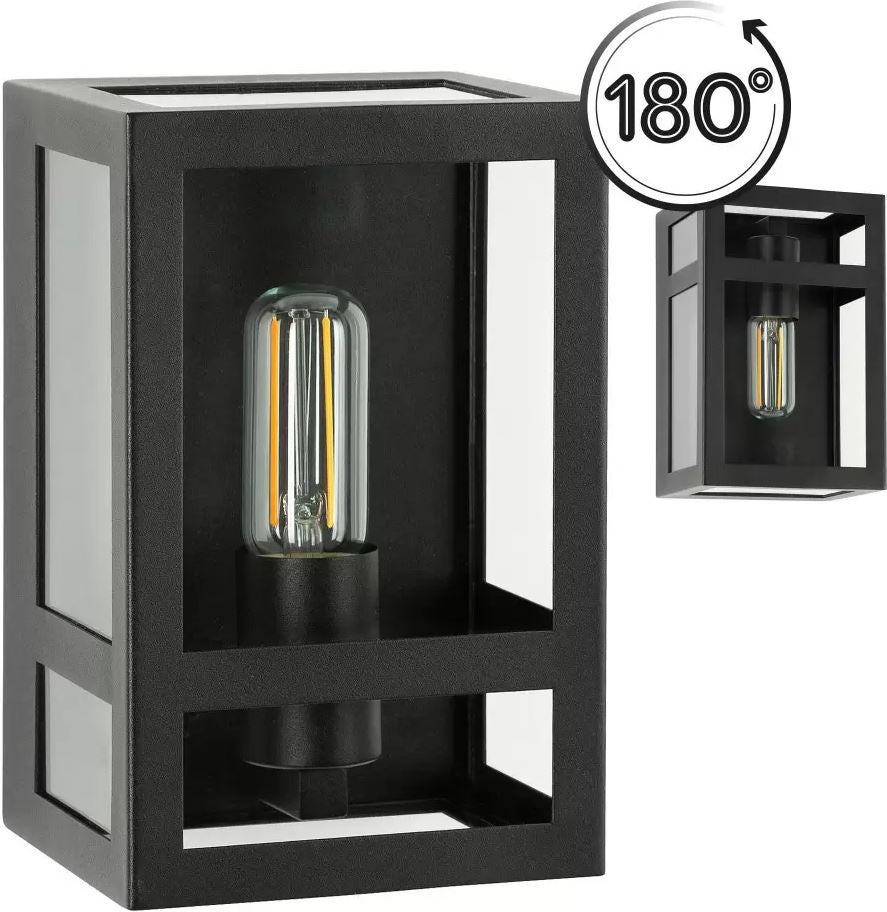 KS Verlichting wandlamp City zwart 15 x 12 x 23 cm