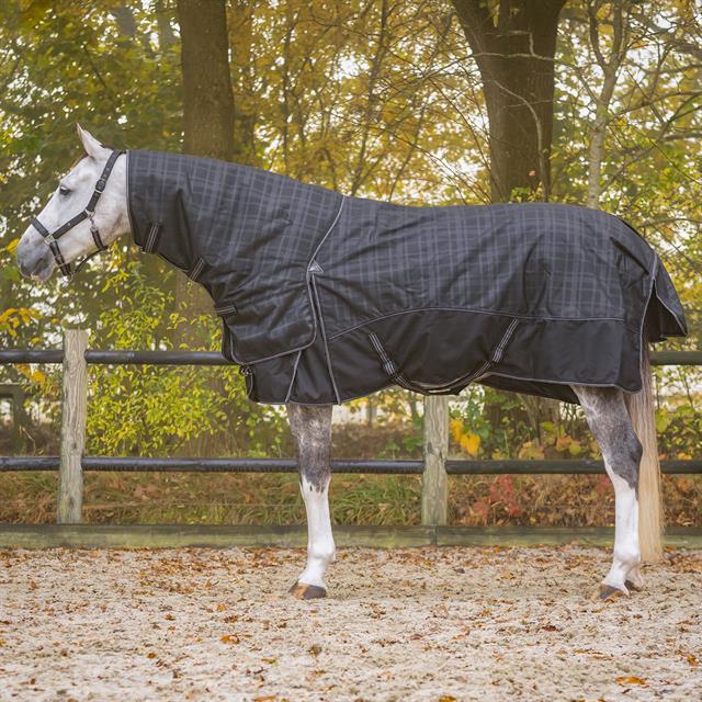 Deken QHP Turnout Collection Met Hals 150gr Donkergrijs