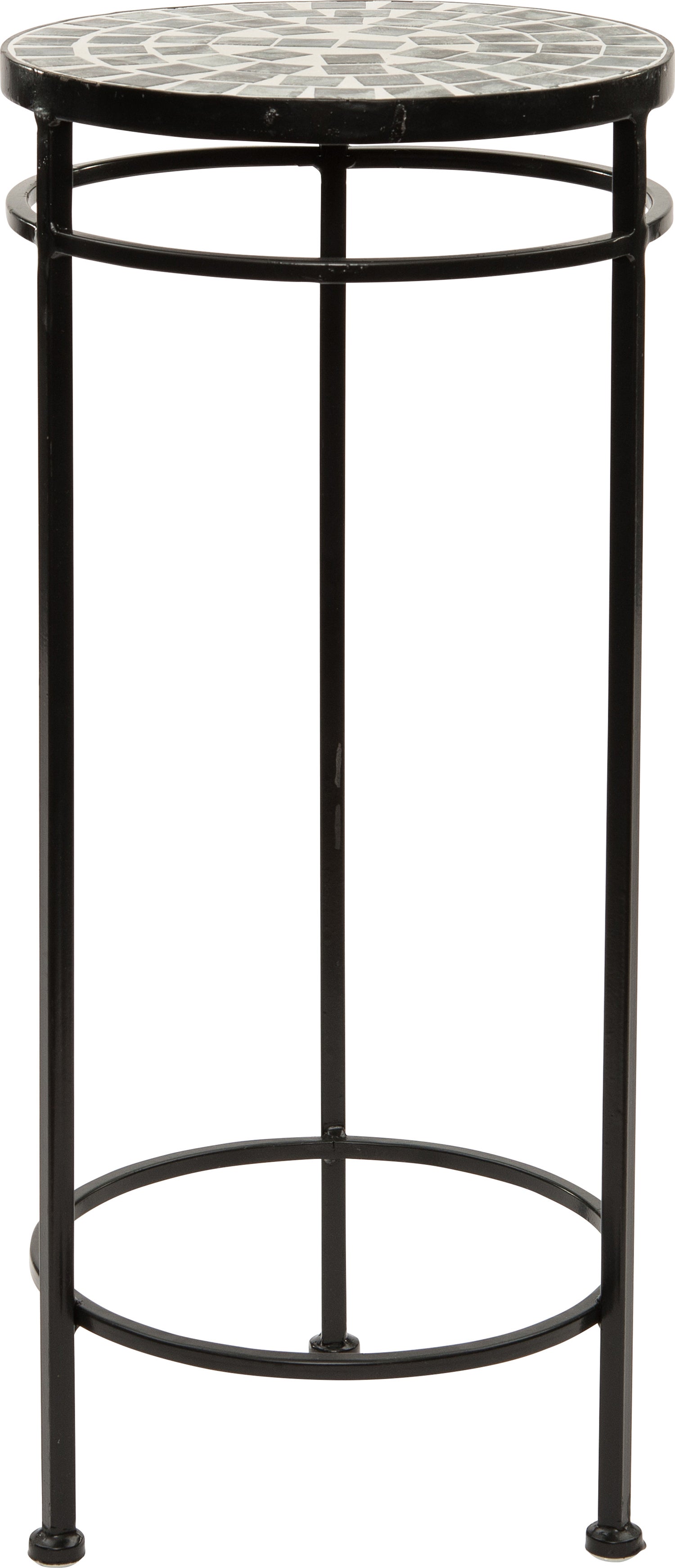 Intratuin bijzettafel Mozaïek zwart D 25 H 56 cm