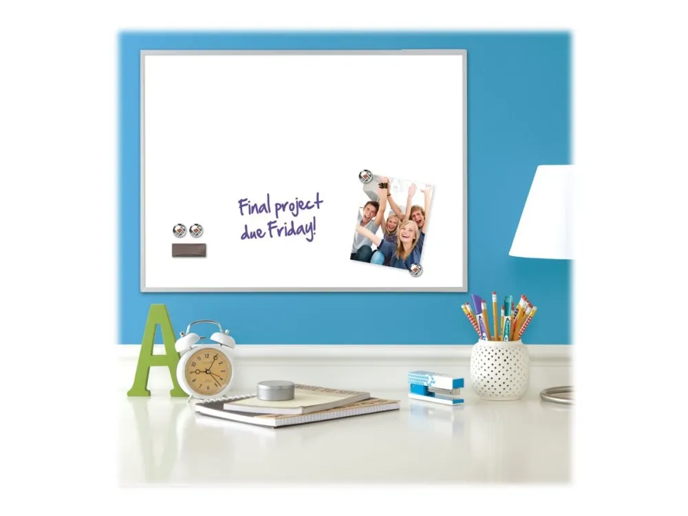 Nobo lille magnetisk whiteboard med aluminiumsramme 585x430mm Hvid - (6 stk.)