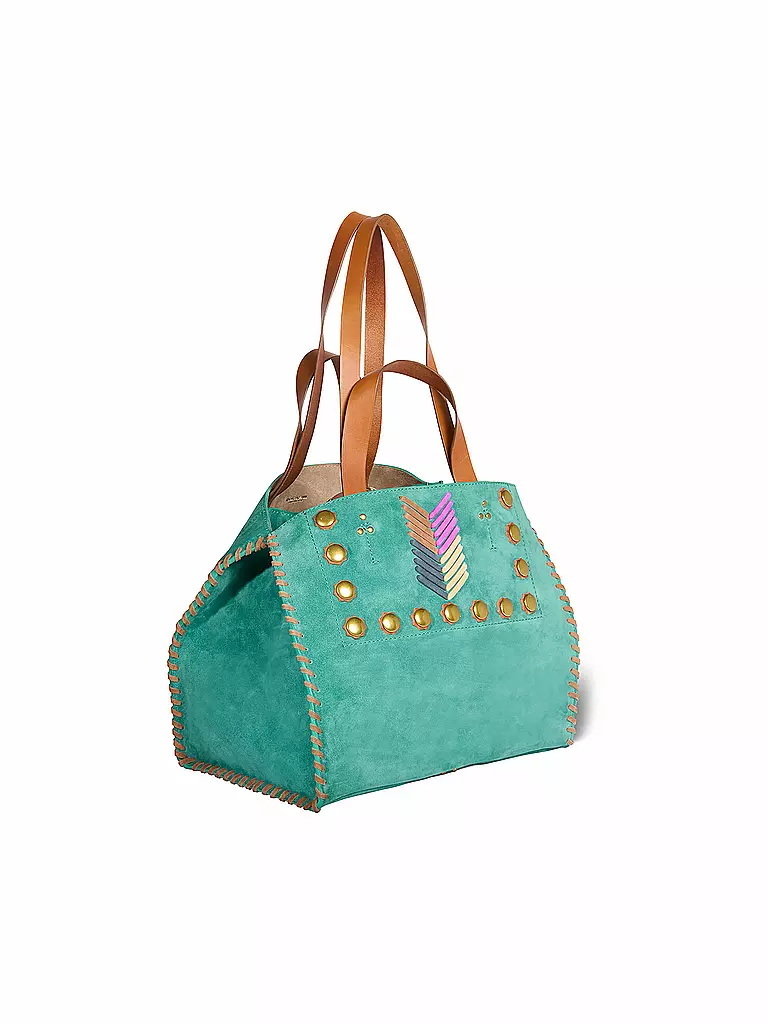 JEROME DREYFUSS Ledertasche - Shopper LEON Medium türkis