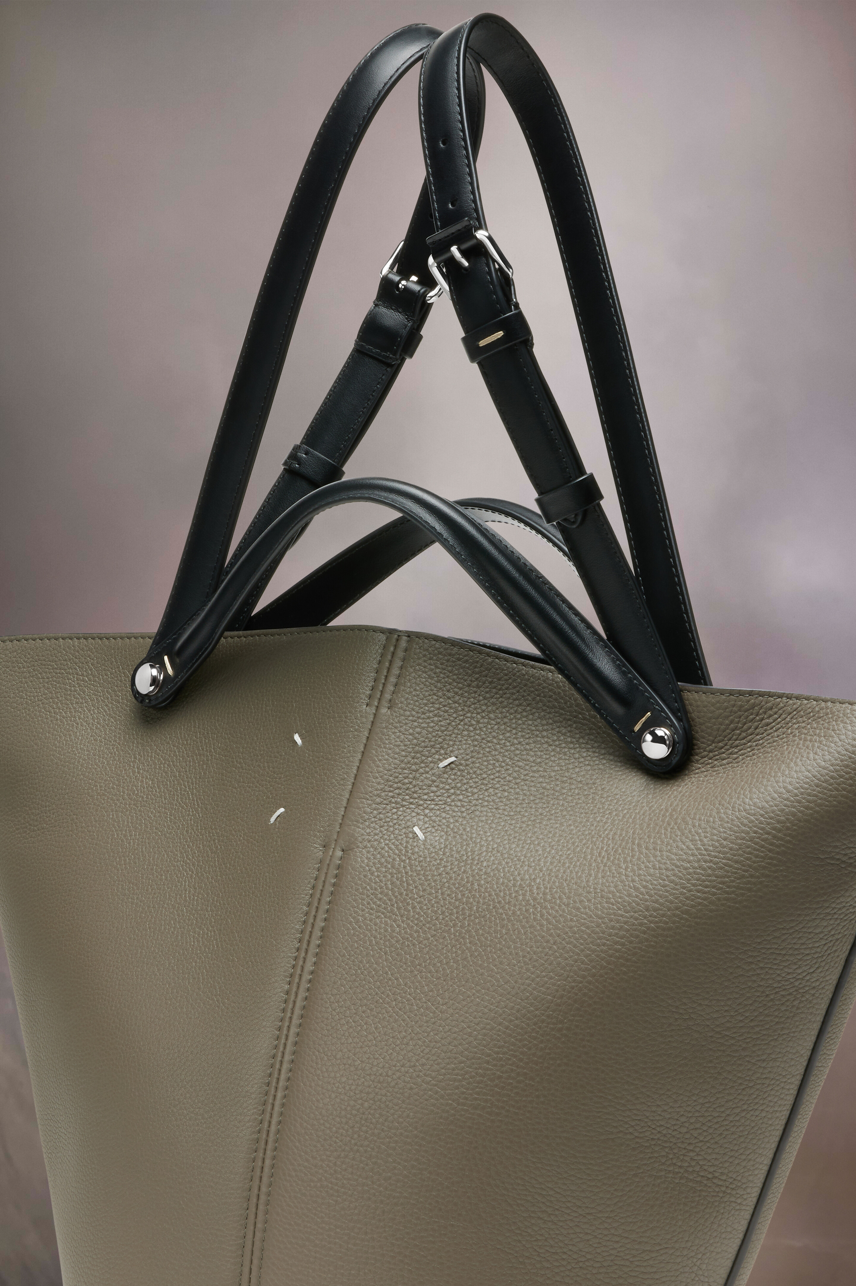 Sac Dress-age medium marron en cuir Graphite et noir