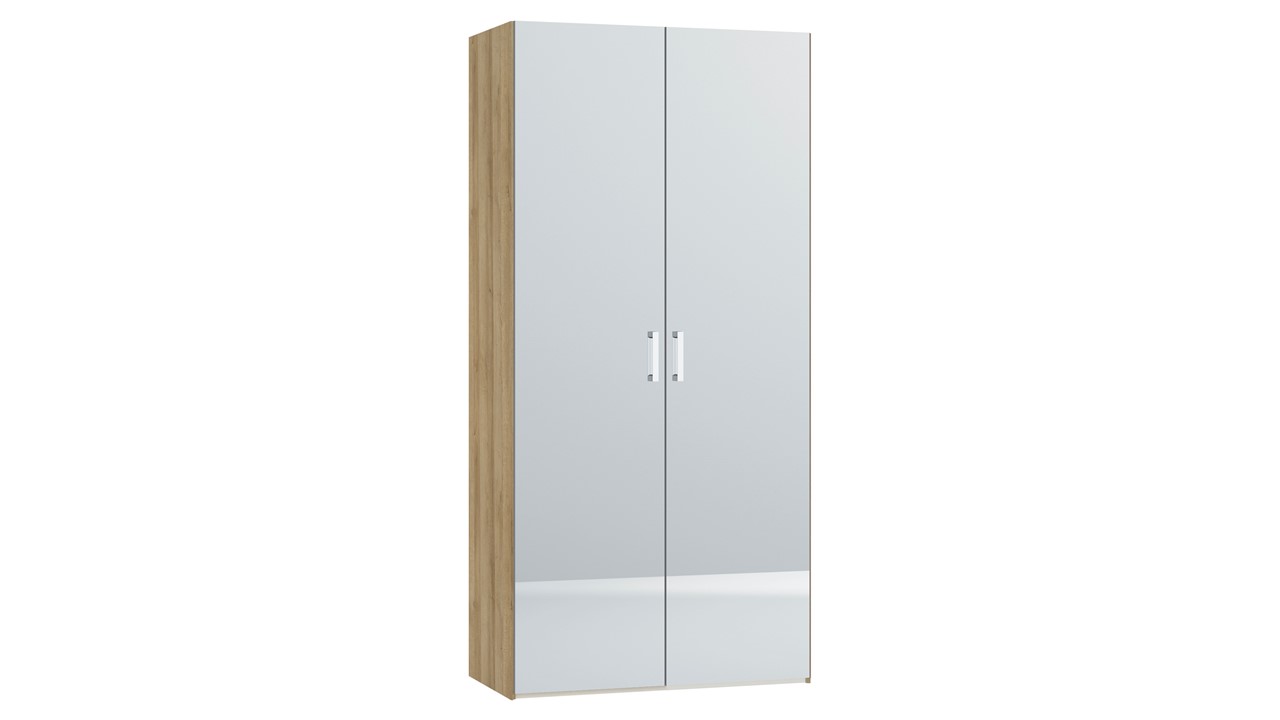 Draaideurkast Compact met spiegeldeuren eiken