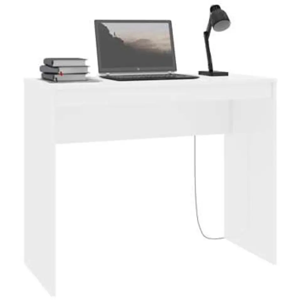 vidaXL - Bureau - Wit - Bewerkt hout