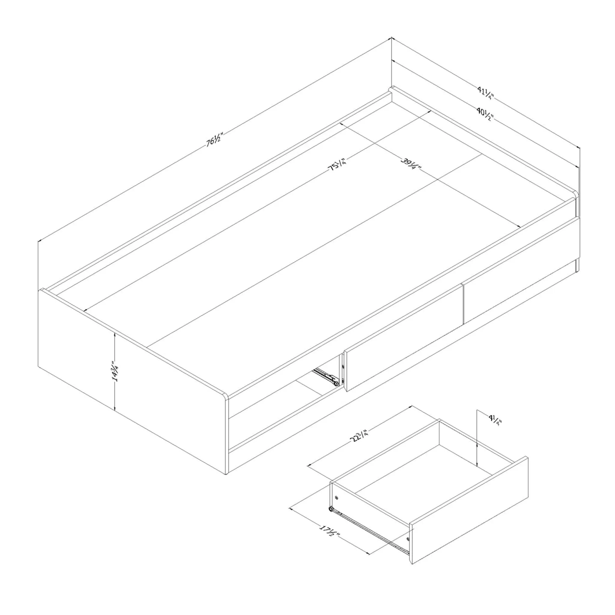 South Shore Lit Simple matelot - Hazen Pin blanc