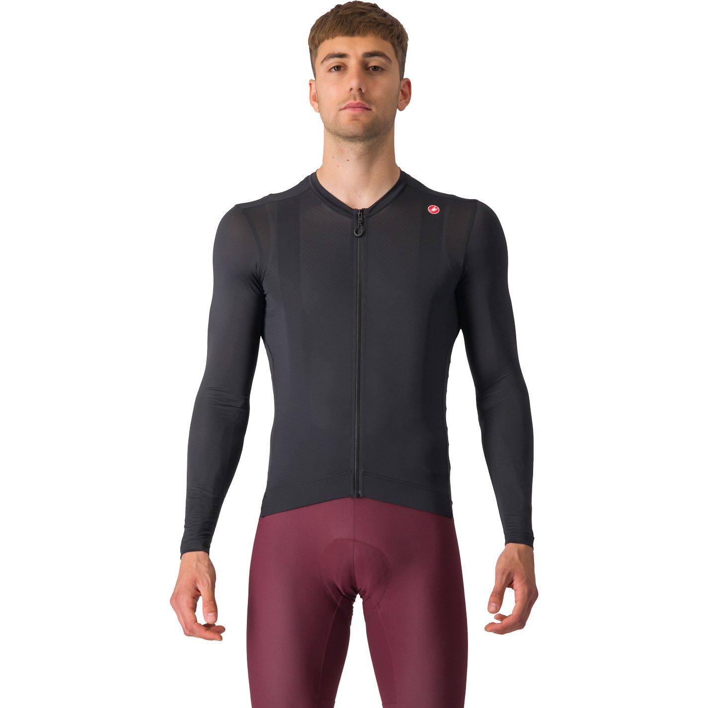 Castelli Espresso Langarm-Radtrikot Herren light black