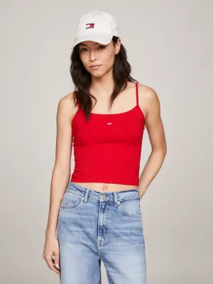 Top cropped essencial com alças finas