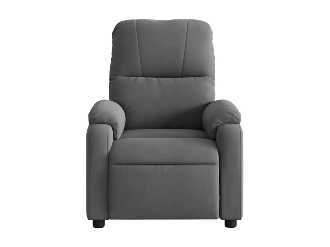 Fauteuil inclinable de massage gris foncé tissu microfibre