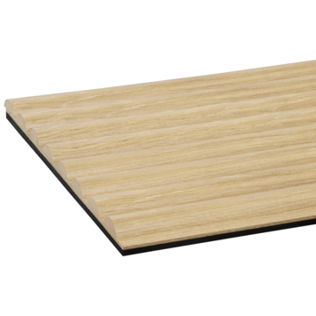 Lattenwand Decowall Acoustic Curve natuur eiken 260x30cm, 2 stuks (1.56m2)