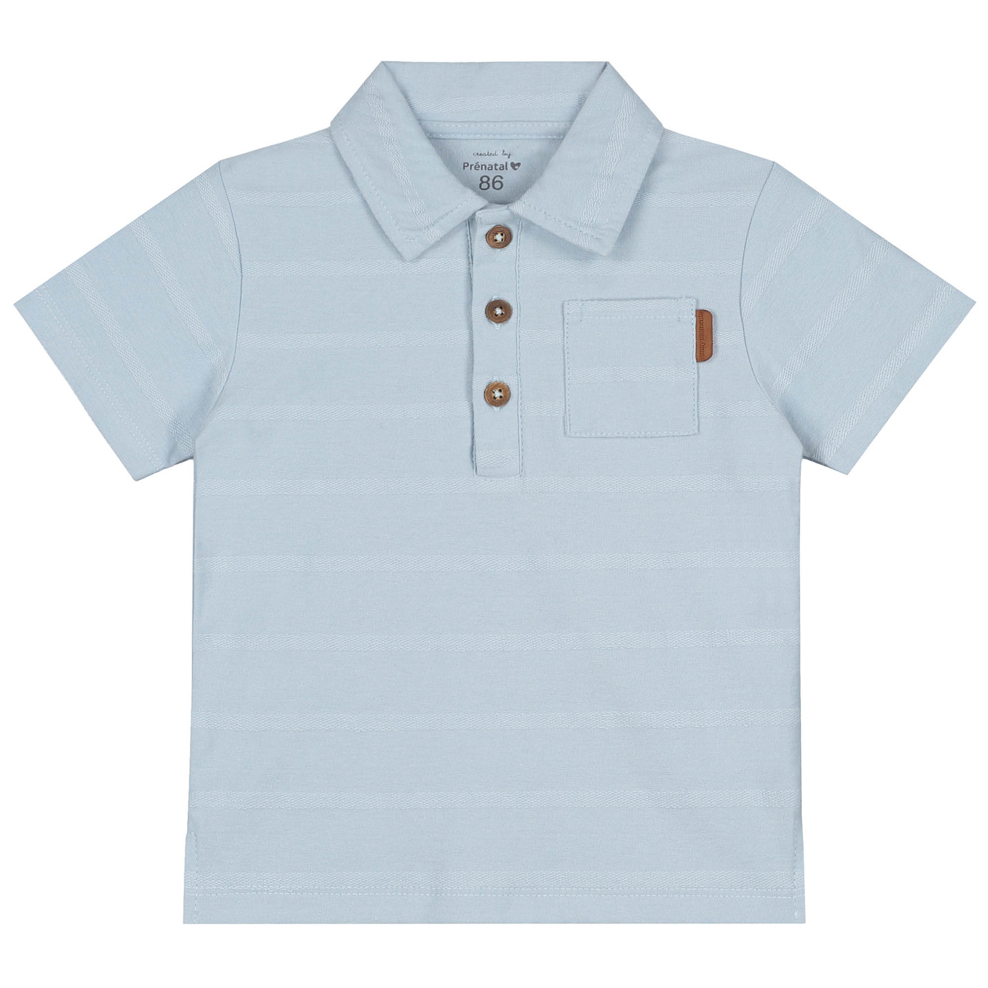 Prénatal baby polo korte mouwen effen blauw