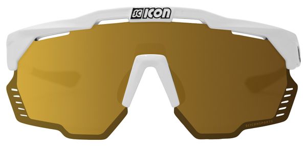 Lunettes Scicon Aeroshade Kunken Blanc Brillant / Bronze Miroir