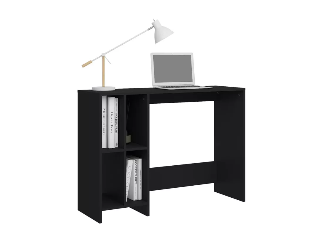 Bureau d'ordinateur portable noir bois d'ingénierie